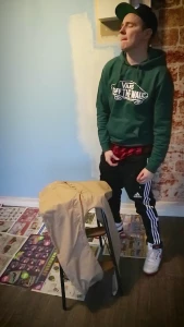 Wearing my cummed adidas trackies with new calvins under jerking off