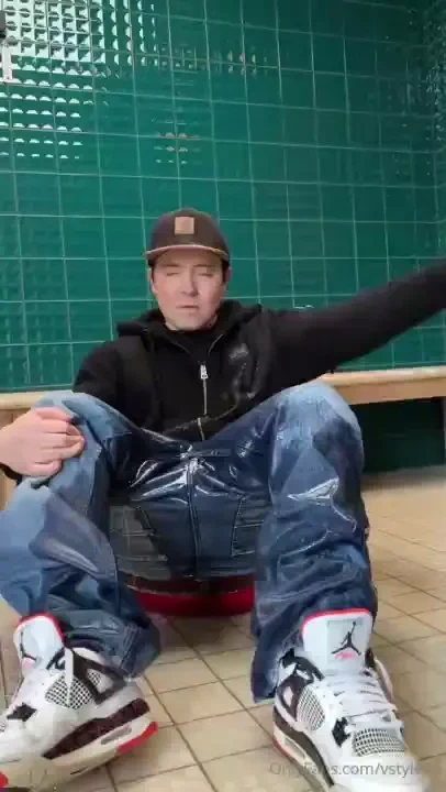 Wetnesday having a great time in shower wearing my baggy diesel jeans 