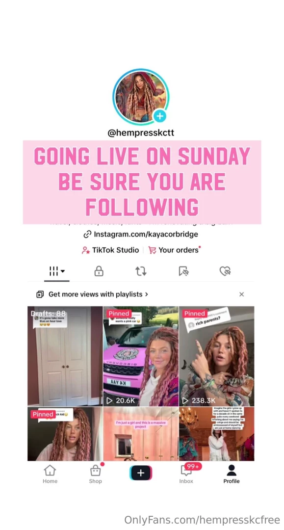 Tiktok name hempresskctt hempresskc also got a new look 