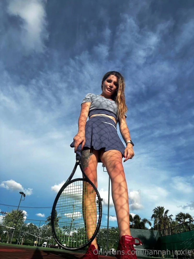 My shapely legs are ready to win this tennis game 