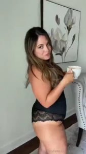 Coffee and latina tits for a beautiful morning