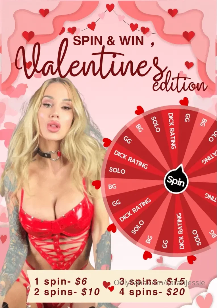 Happy valentines day let s play tip for the amount of spins you want 