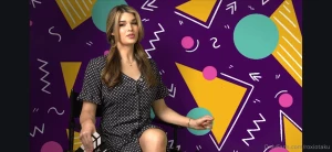 What classic 90s tv show does this memphis mliano design backdrop