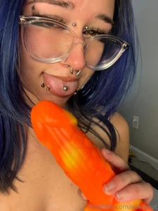 Watch me ride and play with my cute little creature cock part 1