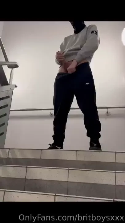 Risky car park stairs wank and cum huge cumshot at 4mins10secs 
