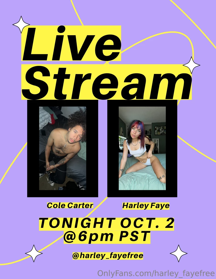 Hi my loves who s ready for another cole x harley live we ll be 