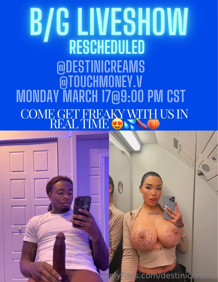 Tonight baby don t miss this live boy girl show 9pm cst 