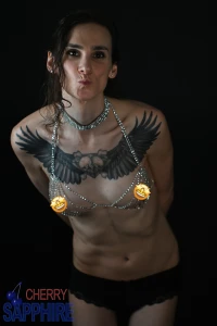 More pics in that sparkly body-chain bra do we still like it should i part 2