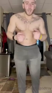 Troy just gets home from a sweaty leg workout he makes you worship his