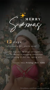 12 days of sexmas is starting tomorrow hotcoupleonshowvip we have 12