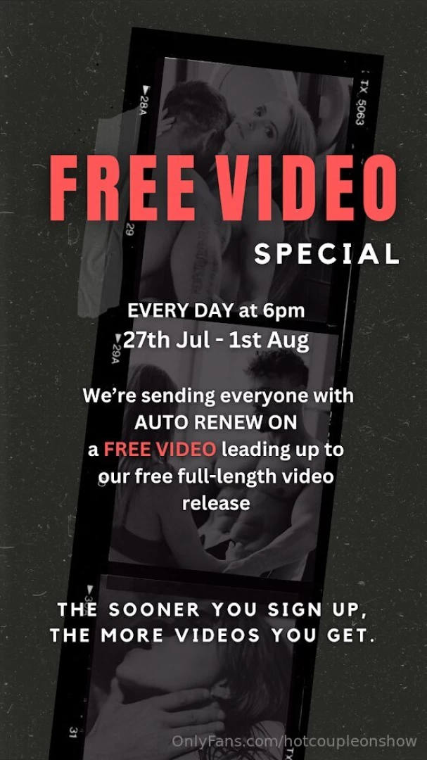 Special our free video is out on 1st of august but this month we re part 1 