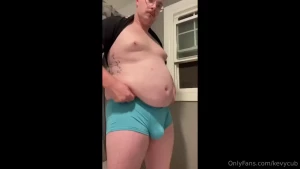 Fat piggy in slow-mo gainer grommr gaygainer fatty bellybulge grower