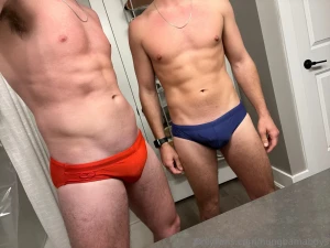 We got some sexy new speedos to bring with us on our next trip think part 3