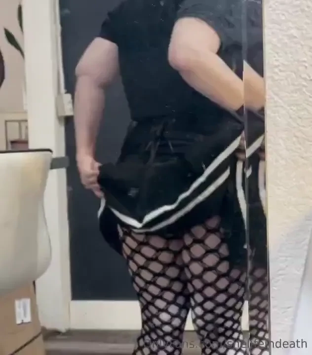 Fishnets short skirt no panties part 1 
