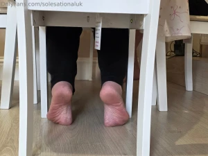 On your knees and begin cleaning