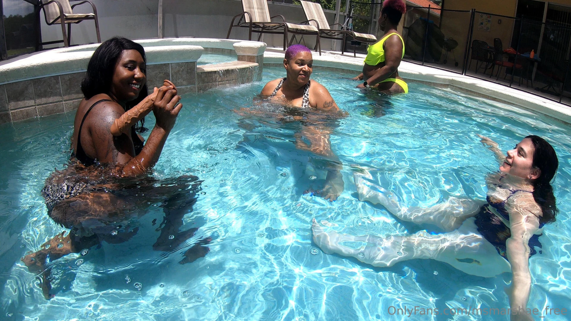 Under water dildo fun with friends 