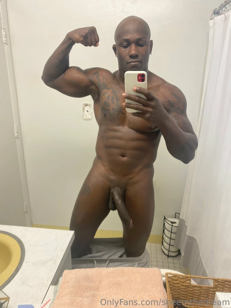 Just a selfie before my scene today who wants to stroke this dick part 1 