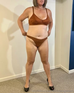 Oops looks like you caught me trying on my new bra and thong sorry for