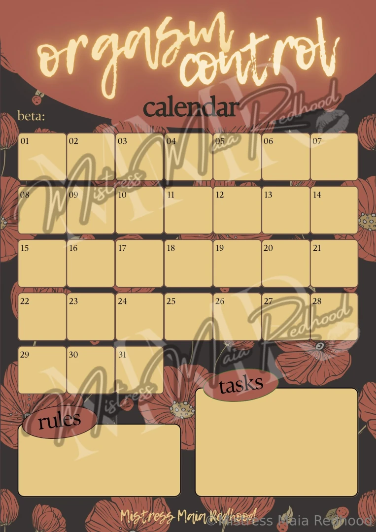 The june orgasm control calendar is here and it s in full bloom 