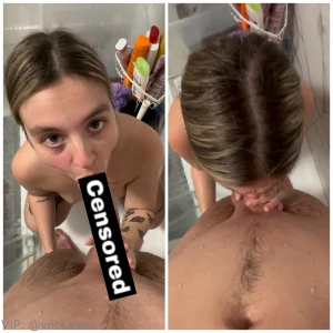 Sloppy blowjob on es dans la douche et j avais vraiment envie de lui