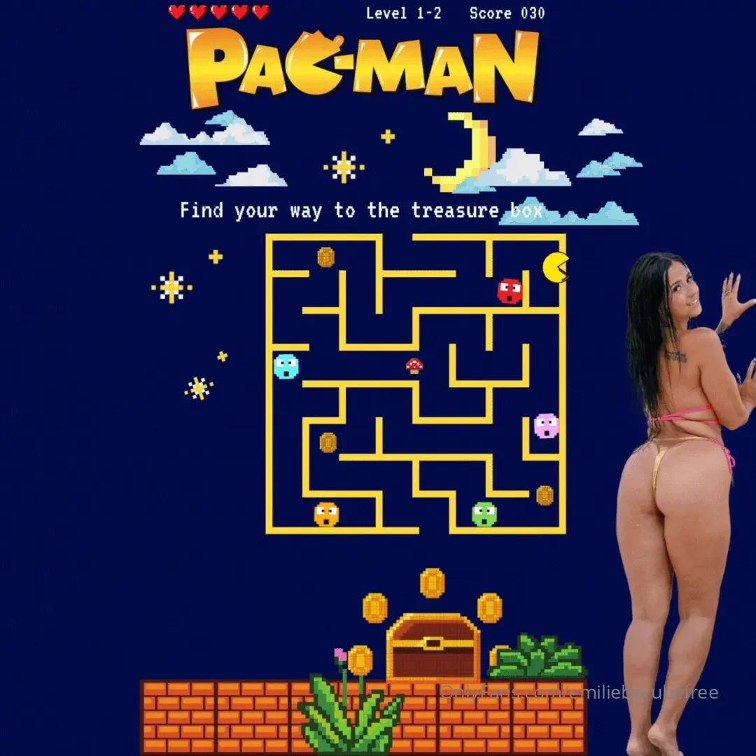 Let s play pac-man tip 10 and find your way to the treasure box to win 