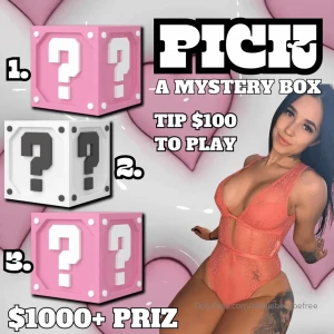 Pick a mystery box tip 100 and pick a mystery box to win one of those