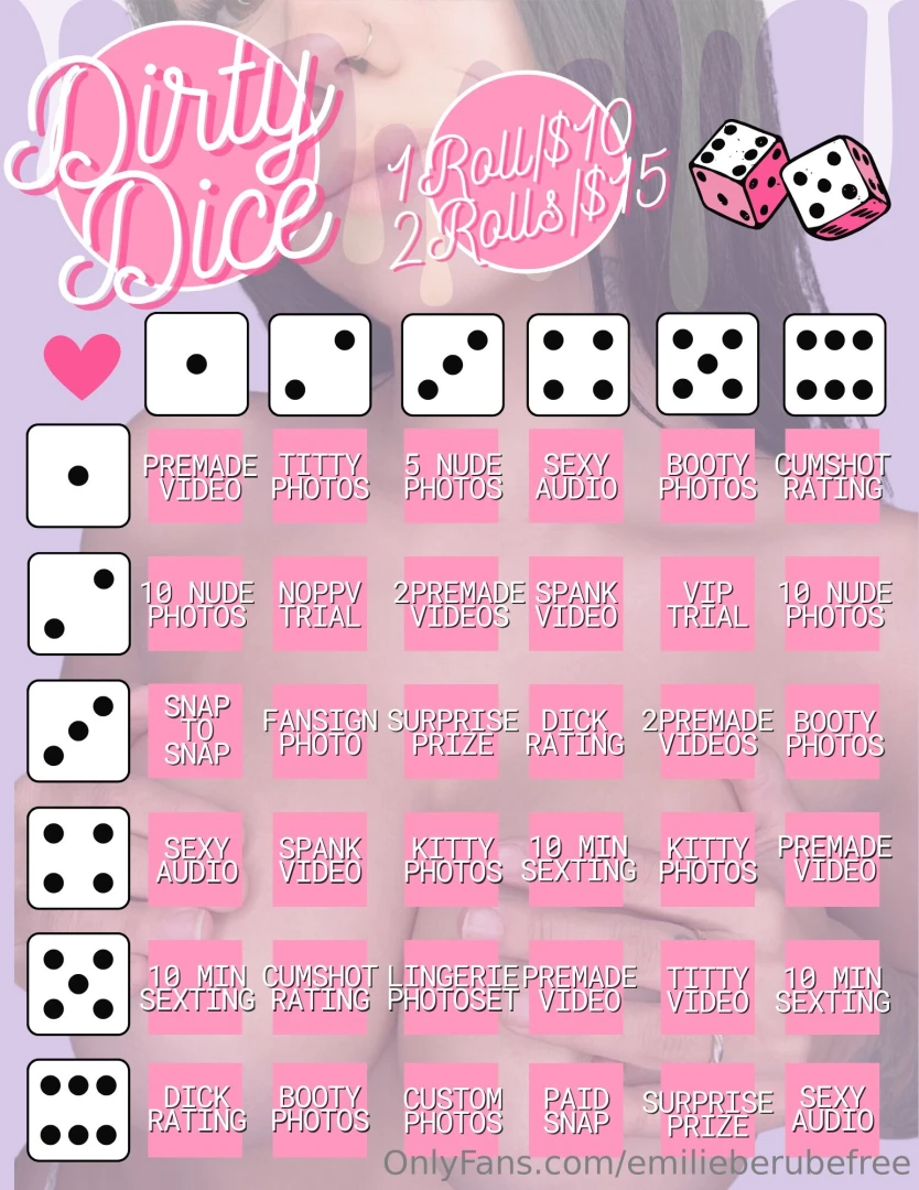 Dirty dice 10 for 1 spin 15 for 2 spins 