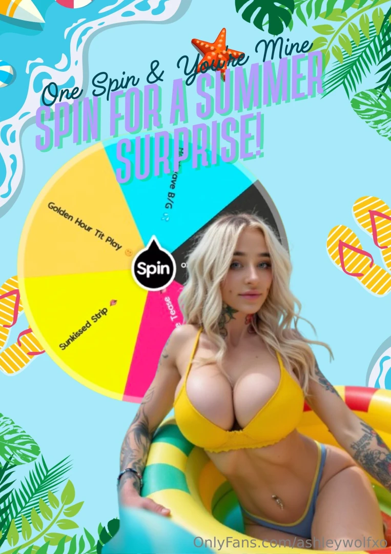Naughty beach babe spin i ve got a sexy summer game just for you wanna 