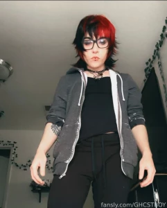 Unamused nerdy dom standing over you i was going through some stuff i