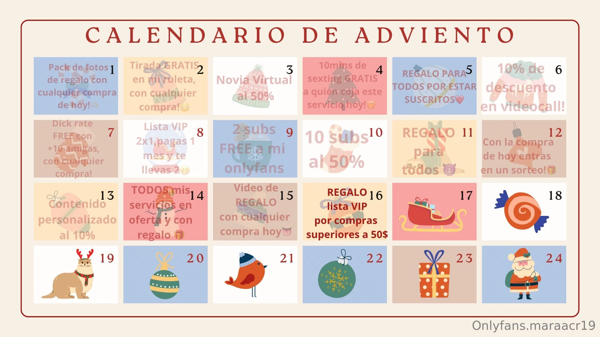 D a 16 de diciembre regalo lista vip por compras superiores a 50 