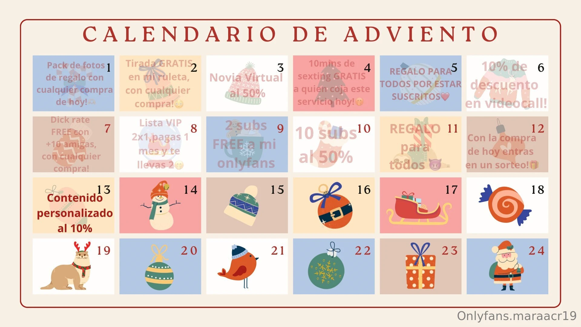 D a 13 de diciembre contenido personalizado al 10 de descuento 