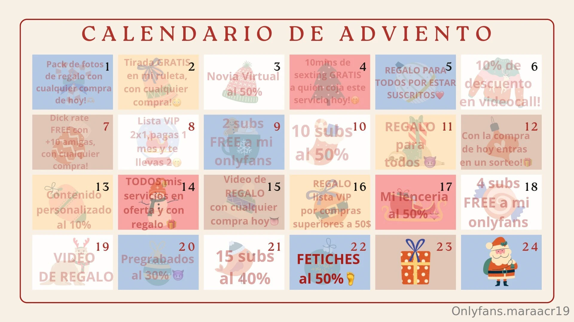 D a 22 de diciembre fetiches al 50 de descuento 