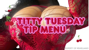 Titty tuesday tip menu all tips come with a little titty love 5 titty