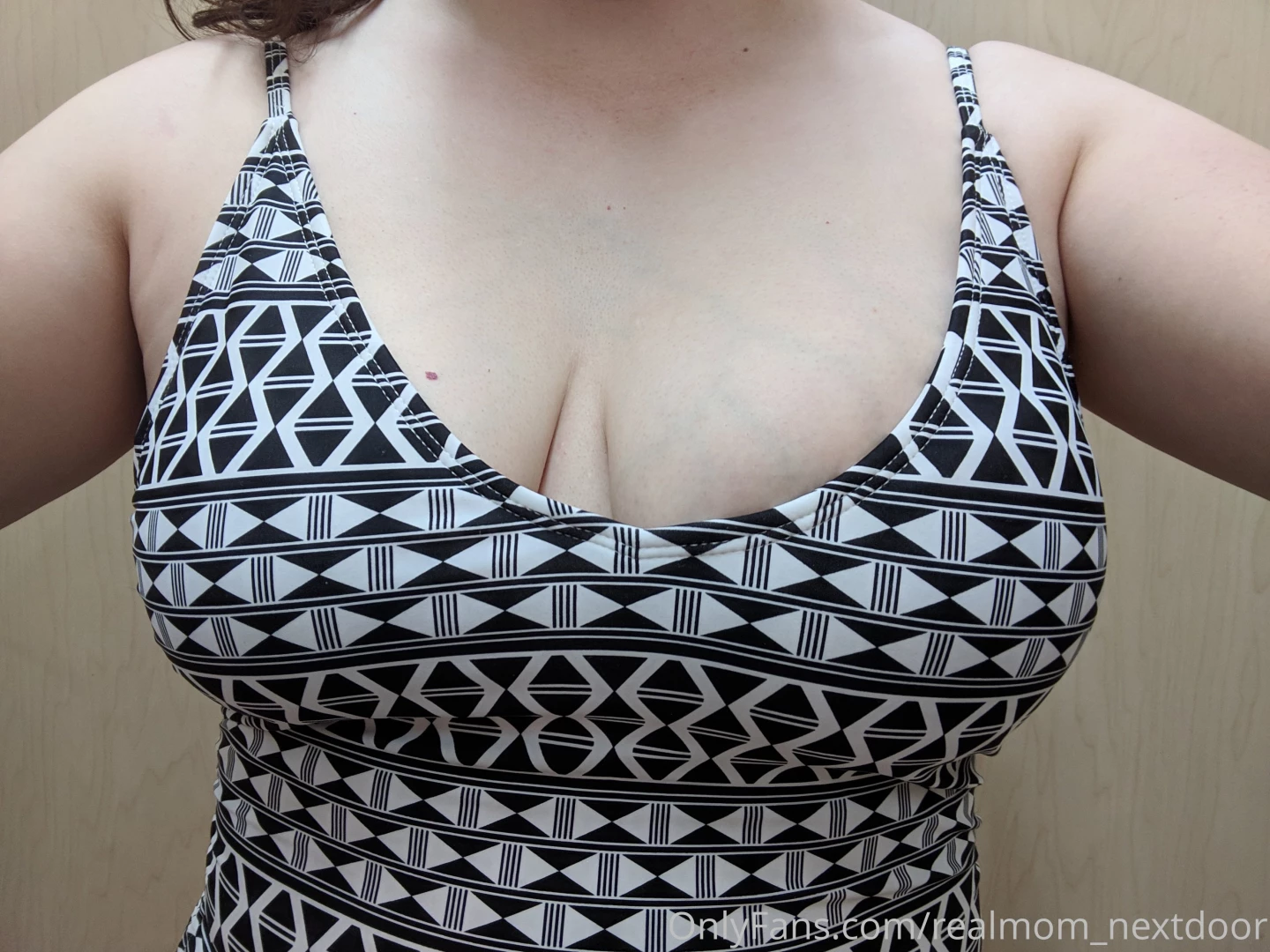 Trying on a new swimsuit might be a bit small i m about to bust out 