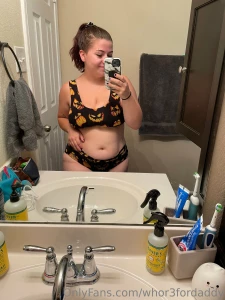 Feeling cute in my matching halloween bra and panties good morning