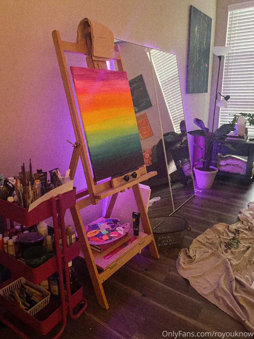 Grateful for this studio space tip this post to buy a bottle of paint 