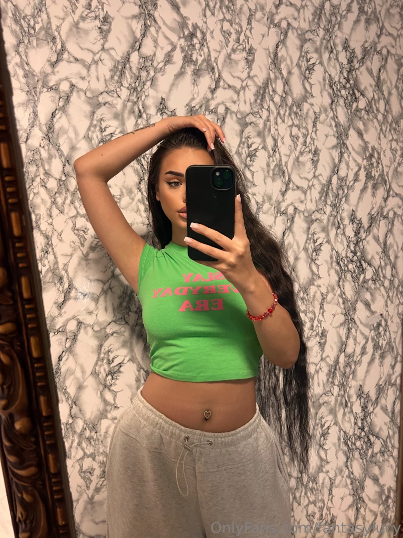 The green makes my boobs look smaller don t you think 