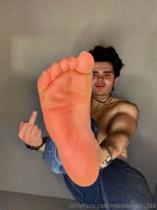 Worship and obey me with my meaty soles dangling in your face with joi