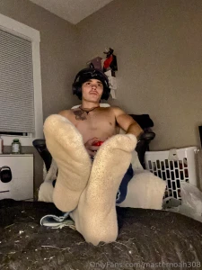 I got you right where i want you worshipping my socked soles while i