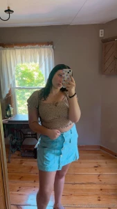 Stepping out in style with my blue skirt