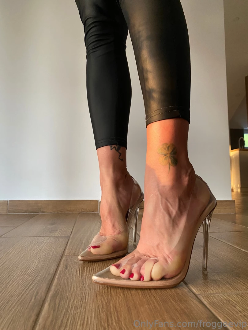 Red toes amp clear heels 