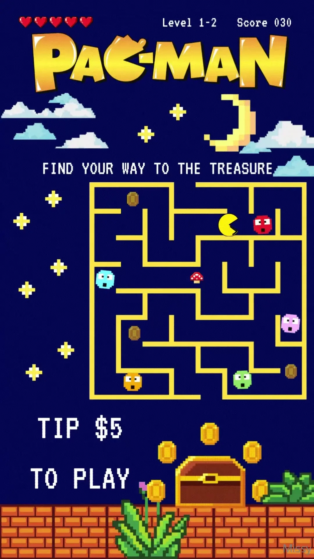 Pacman pursuit can you find your way to my naughty treasure it s just 