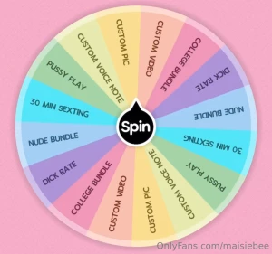 Cum spin the wheel with me baby just 7 each for the next 5 spins