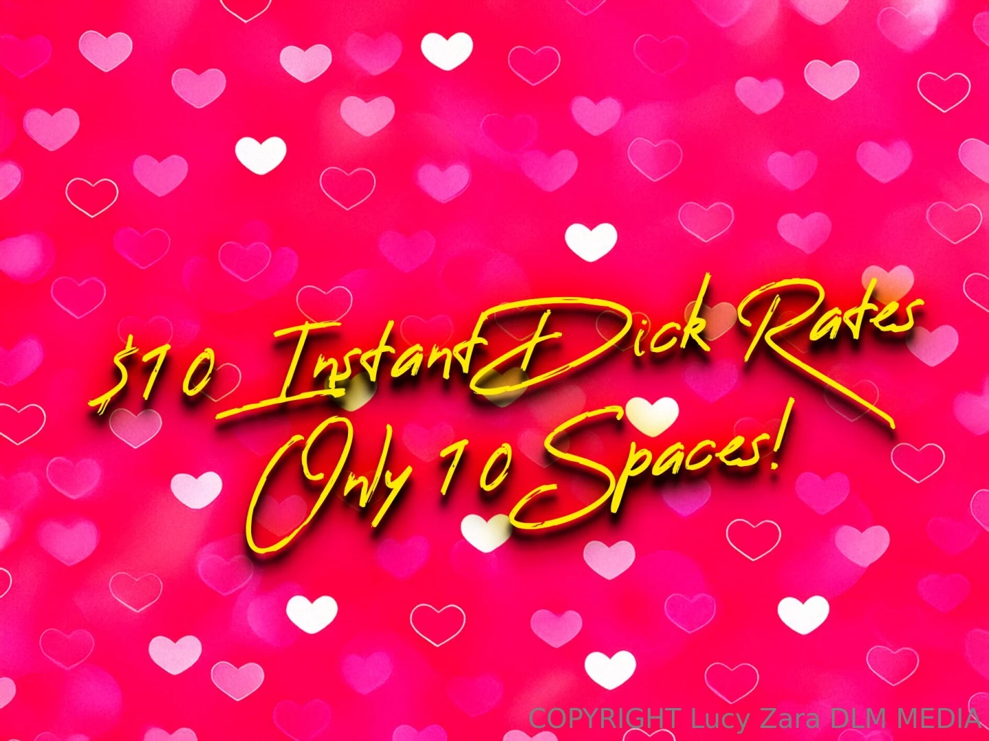 Limited edition 10 dick rates 10 spaces - sent tonight just tip the 