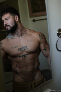 Bathroom mirror always makes me look shredded lol part 4