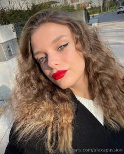 I bet you d love to plant a smooch on those red lips huh