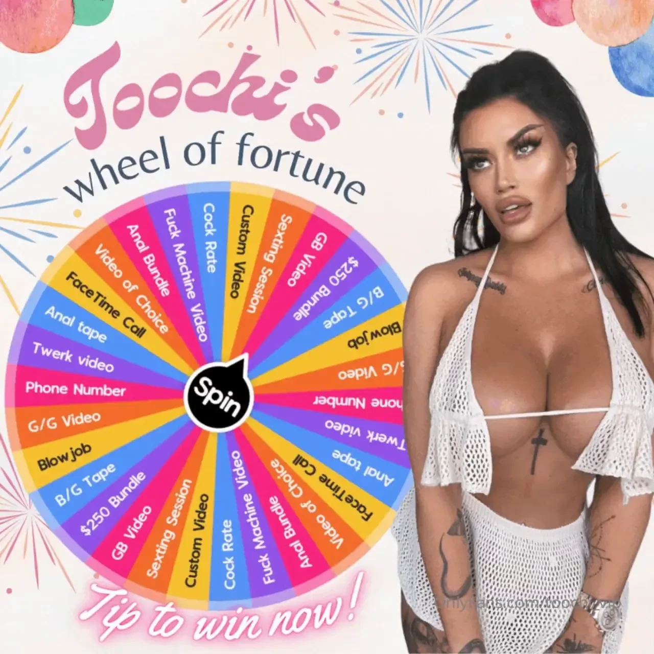 Tip to spin and get naughty rewards 1 spin 15 2 spins 25 4 spins 35 part 4 