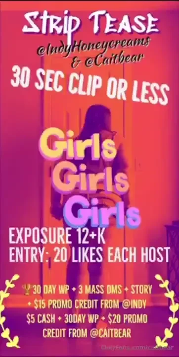 Striptease hosted by caitbear amp indyhoneycreams 10 vote minimum to part 1 