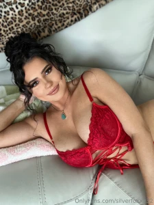 I felt sooo shy in this little red lace lingerie set it barely covered