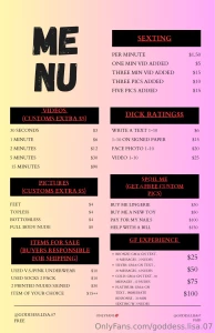 Here is my menu finally for all of you that asked